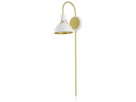 Maxim Lighting Dawn 1-Light White Satin Brass Wall Sconce