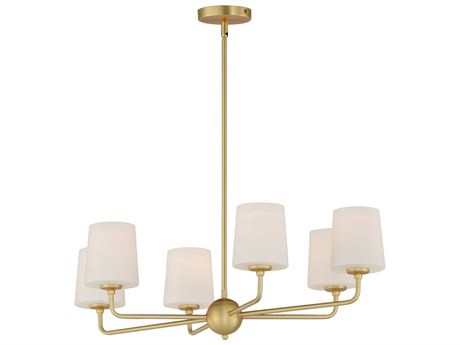 Maxim Lighting Bristol 6-Light Satin Brass Glass Chandelier