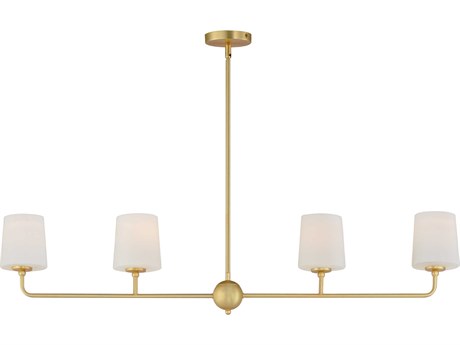 Maxim Lighting Bristol 4-Light Satin Brass Glass Linear Island Pendant