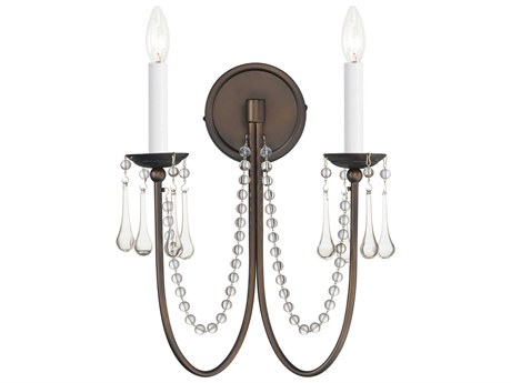 Maxim Lighting Plumette 2-Light Chestnut Bronze Crystal Wall Sconce