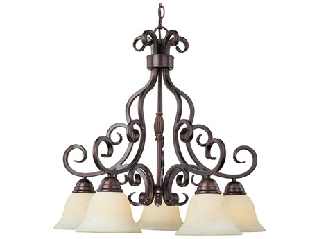 Maxim Lighting Manor 5-Light Oil Rubbed Bronze Glass Bell Chandelier