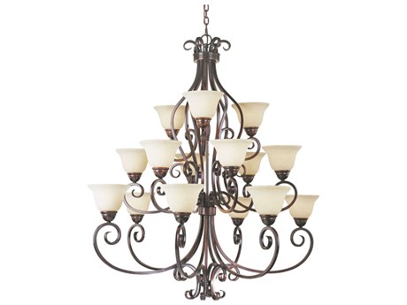 Maxim Lighting Manor 15-Light Oil Rubbed Bronze Glass Bell Chandelier