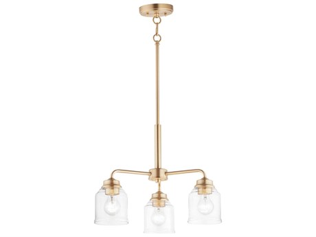 Maxim Lighting Acadia 3-Light Heritage Gold Glass Dome Chandelier