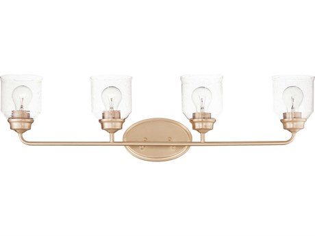 Maxim Lighting Acadia 4-Light Heritage Gold Glass Vanity Light