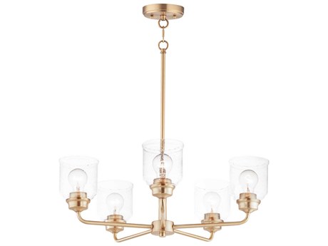 Maxim Lighting Acadia 5-Light Heritage Brass Glass Dome Chandelier