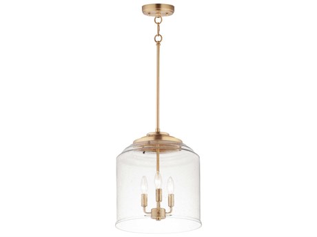 Maxim Lighting Acadia 3-Light Heritage Brass Glass Candelabra Chandelier