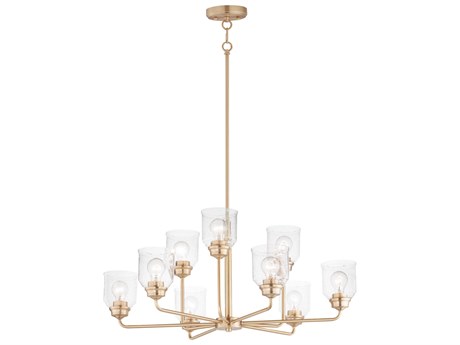 Maxim Lighting Acadia 9-Light Heritage Brass Glass Chandelier