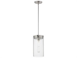 Meyda 1-Light Wrought Iron Black Glass Cylinder Mini Pendant