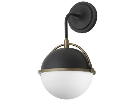 Maxim Lighting Duke 1-Light Black Weathered Brass Glass Wall Sconce