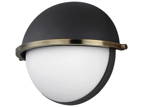 Maxim Lighting Duke 1-Light Black Weathered Brass Glass Wall Sconce