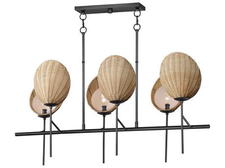 Maxim Lighting Maldives 6-Light Black Island Pendant