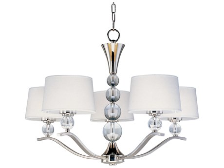 Maxim Lighting Rondo 5-Light Polished Nickel Glass Empire Chandelier