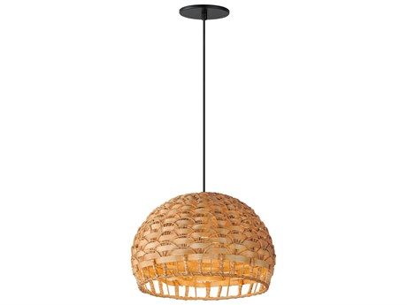 Maxim Lighting Tahiti 1-Light Black Orange Dome Pendant