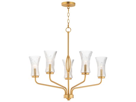 Maxim Lighting Camelot 5-Light Natural Aged Brass Candelabra Chandelier