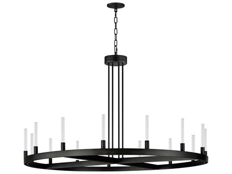 Maxim Lighting Ovation 15-Light Black Glass LED Cylinder Chandelier