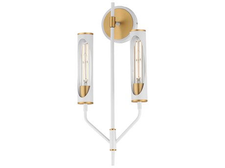 Maxim Lighting Regent 2-Light Light French Gray Natural Aged Brass Wall Sconce
