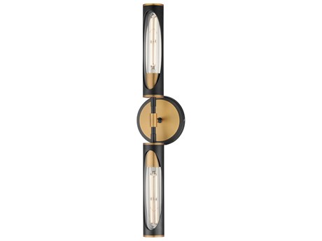 Maxim Lighting Regent 2-Light Black Antique Brass Vanity Light
