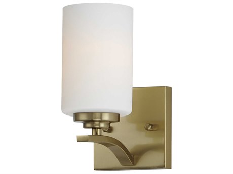 Maxim Lighting Deven 1-Light Satin Brass Glass Wall Sconce