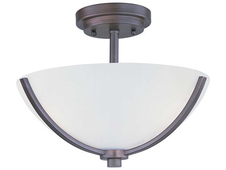 Maxim Lighting Deven 3-Light Oil Rubbed Bronze Glass Bowl Semi Flush Mount