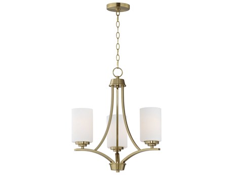 Maxim Lighting Deven 3-Light Satin Brass Glass Cylinder Chandelier