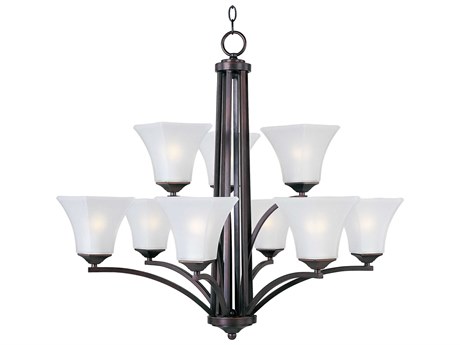 Maxim Lighting Aurora 9-Light Oil Rubbed Bronze Glass Bell Chandelier