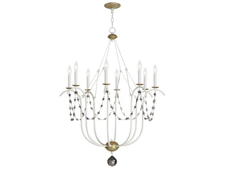 Maxim Lighting Formosa 8-Light Ecru Venetian Gold White Glass Candelabra Chandelier