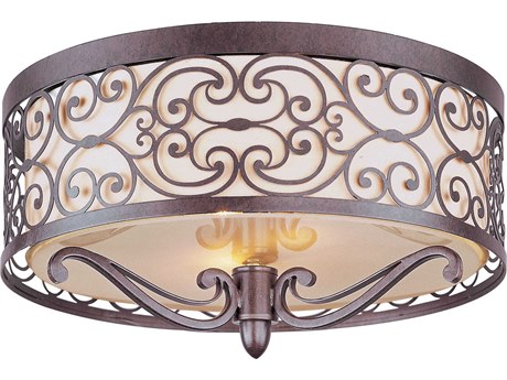 Maxim Lighting Mondrian 2-Light Umber Bronze Drum Flush Mount