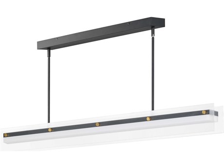 Maxim Lighting Spectre 1-Light Black Natural Aged Brass Linear Island Pendant