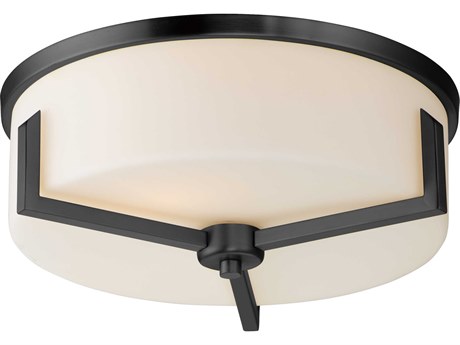 Maxim Lighting Dart 3-Light Black Drum Flush Mount