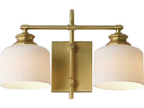 Maxim Lighting Bisque 2-Light Natural Aged Brass Vanity Light