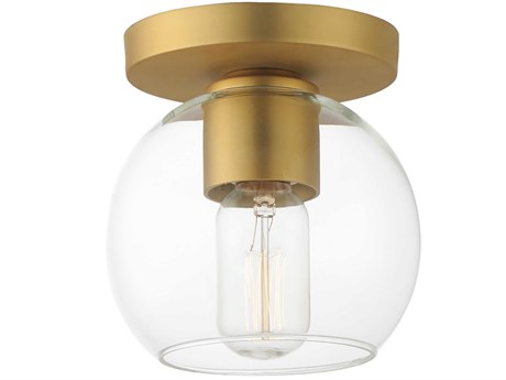 Maxim Lighting Knox 1-Light Natural Aged Brass Globe Flush Mount