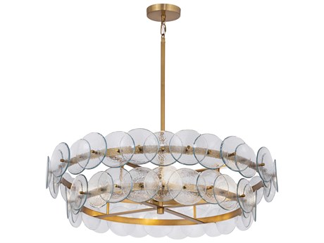 Maxim Lighting Loren 6-Light Weathered Brass Clear Round Chandelier