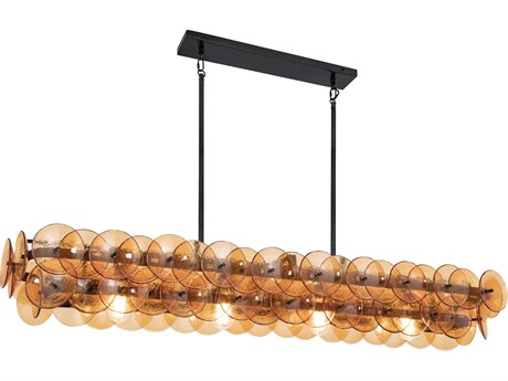 Maxim Lighting Loren 5-Light Gunmetal Orange Linear Island Pendant