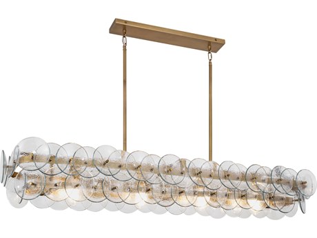 Maxim Lighting Loren 5-Light Weathered Brass Clear Linear Island Pendant