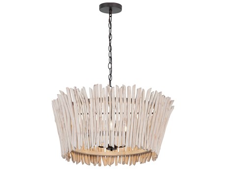 Maxim Lighting Baywood 5-Light Textured Bronze Drum Pendant