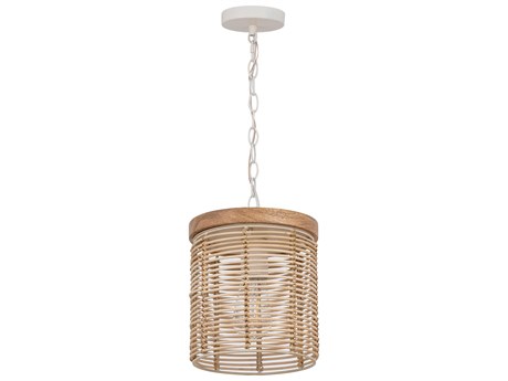 Maxim Lighting Vannerie 1-Light Ecru Brown Cylinder Mini Pendant