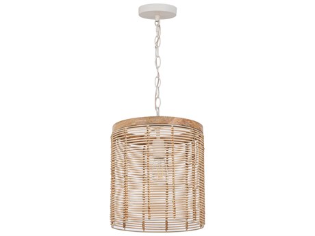Maxim Lighting Vannerie 1-Light Ecru Brown Cylinder Mini Pendant