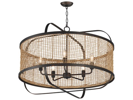 Maxim Lighting Cestino 5-Light Antique Bronze Drum Pendant