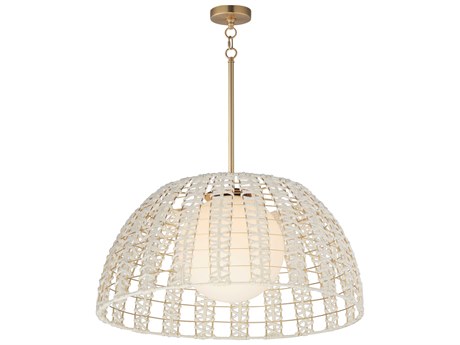 Maxim Lighting Macrame 1-Light Gold White Dome Globe Pendant