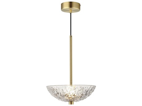 Maxim Lighting Metropolis 1-Light Satin Brass Glass LED Bowl Mini Pendant