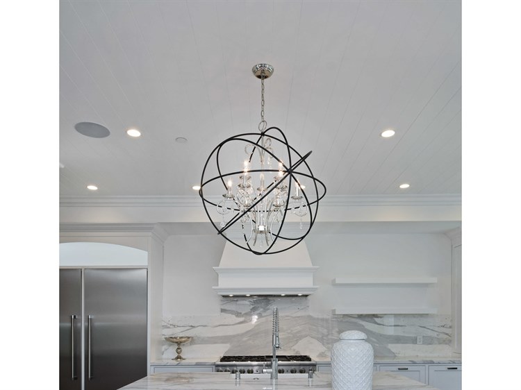 Maxim Lighting Orbit 25" Wide 6Light Oil Rubbed Bronze Crystal Glass