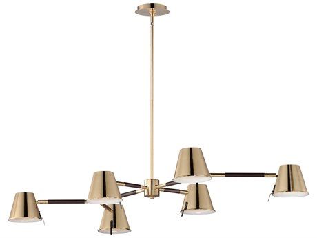 Maxim Lighting Carlo 6-Light Dark Bronze Heritage Brass LED Linear Island Pendant