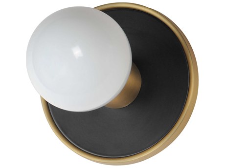Maxim Lighting Hollywood 1-Light Black Natural Aged Brass Wall Sconce