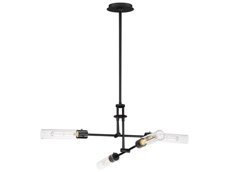 Maxim Lighting Equilibrium 4-Light Black Glass LED Cylinder Linear Pendant