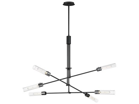Maxim Lighting Equilibrium 6-Light Black Glass LED Cylinder Linear Pendant