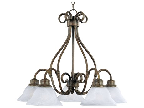 Maxim Lighting Pacific 5-Light Kentucky Bronze Glass Bell Chandelier