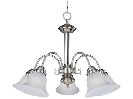 Maxim Lighting Malaga 5-Light Satin Nickel Glass Bell Chandelier