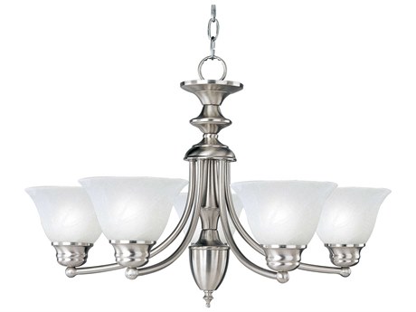 Maxim Lighting Malaga 5-Light Satin Nickel Glass Bell Chandelier