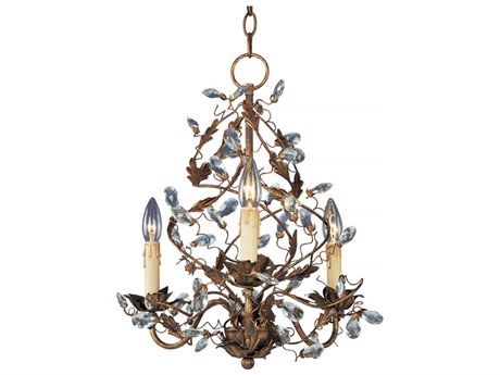 Maxim Lighting Elegante 3-Light Etruscan Gold Clear Crystal Candelabra Chandelier