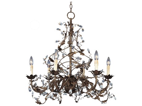 Maxim Lighting Elegante 6-Light Oil Rubbed Bronze Crystal Candelabra Globe Chandelier